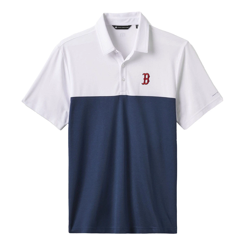 Polo TravisMathew blanc/bleu marine pour homme