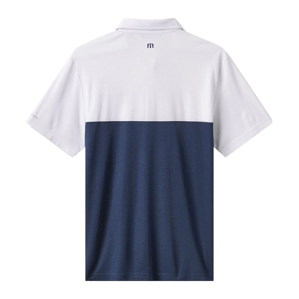 Polo TravisMathew blanc/bleu marine pour homme