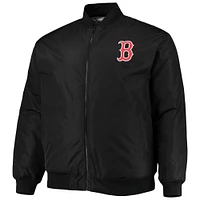 Men's White/Black Boston Red Sox Reversible Satin Full-Zip Jacket