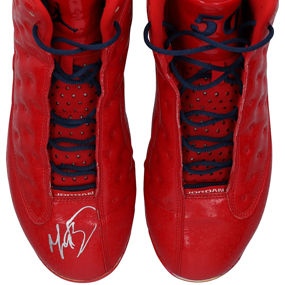 Mookie Betts Boston Red Sox Autographed Game-Used Red Jordan Brand Cleats from the 2019 MLB Season