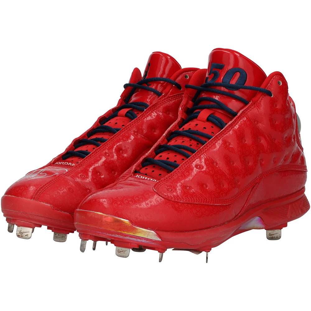Mookie Betts Boston Red Sox Autographed Game-Used Red Jordan Brand Cleats from the 2019 MLB Season