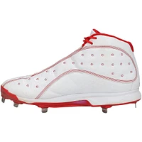 Chaussures Jordan Brand blanches/rouges dédicacées par Mookie Betts des Red Sox de Boston lors de la saison 2019 de la MLB