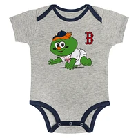 Newborn & Infant Gray/White Boston Red Sox Two-Pack Play Ball Bodysuit Set