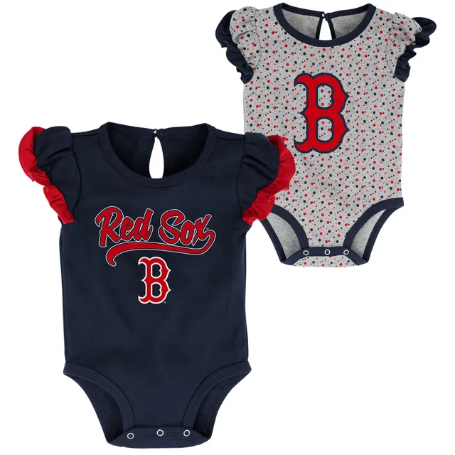 Newborn Red/Heather Gray Boston Red Sox Little Slugger Two-Pack Bodysuit Set