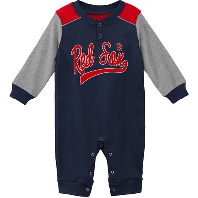 Boston Red Sox Newborn & Infant Scrimmage Long Sleeve Jumper - Navy/Heathered Gray