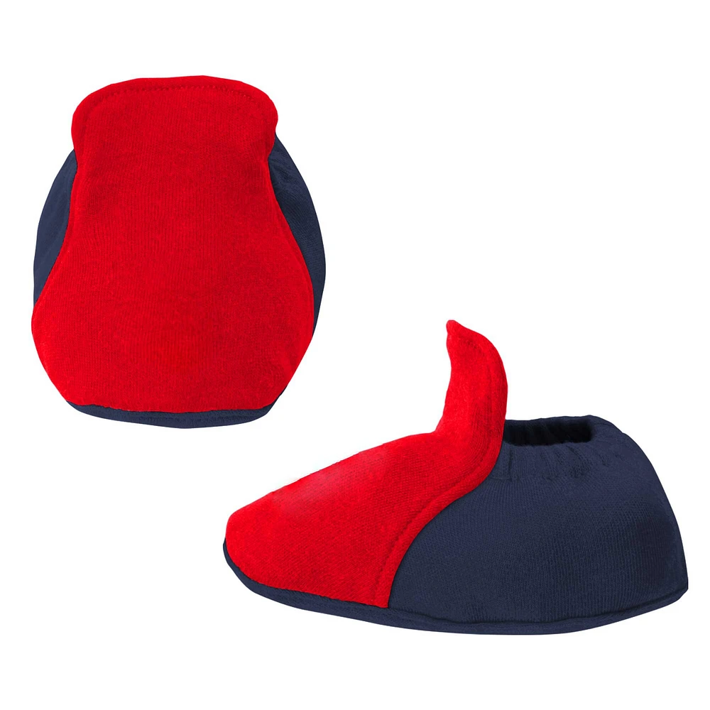 Newborn & Infant Navy/Red Boston Red Sox Three-Piece Love of Baseball Bib Bodysuit Booties Set