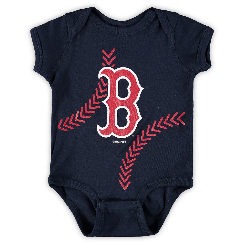 Body de course à domicile Boston Red Sox bleu marine pour nouveau-né et bébé