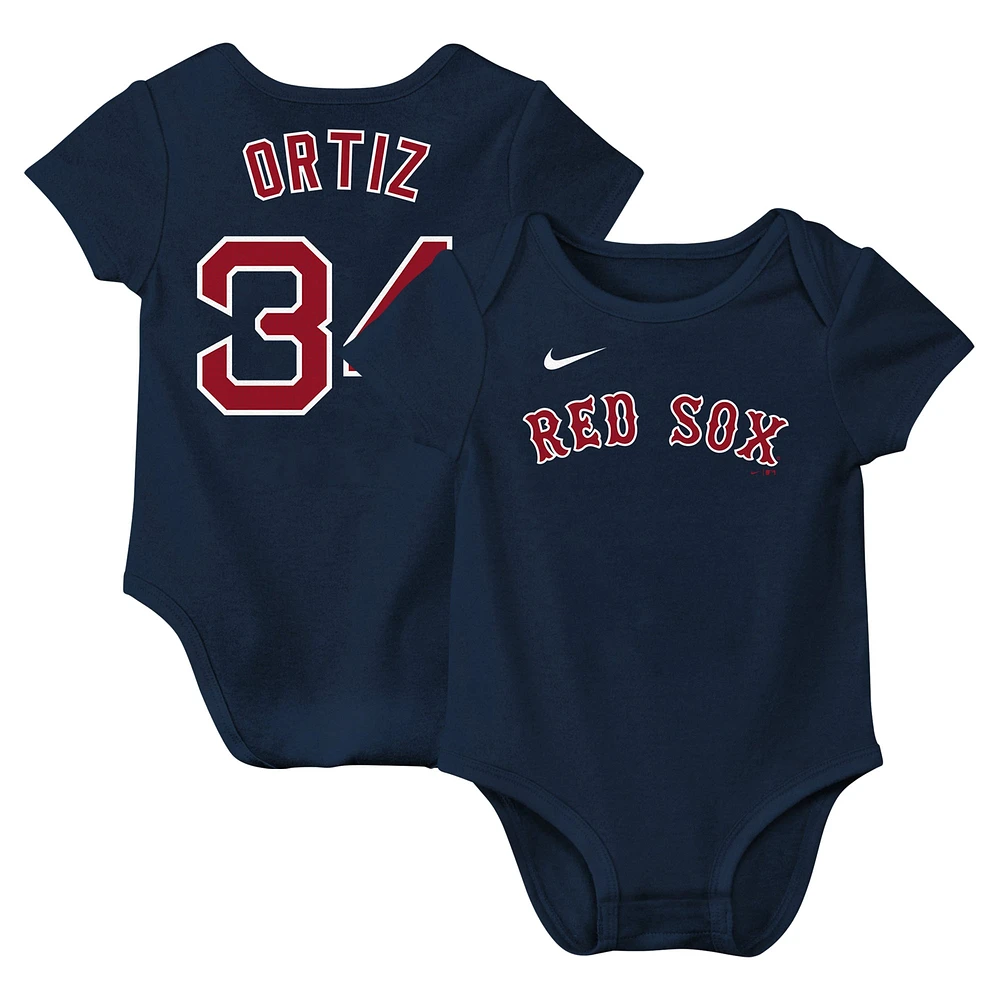 Newborn & Infant Nike David Ortiz Navy Boston Red Sox Fuse Name Number Bodysuit