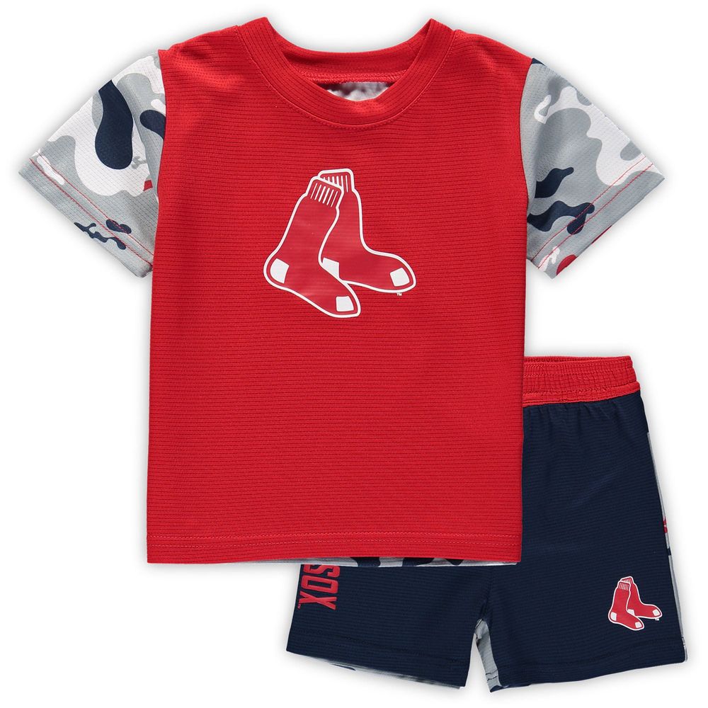 Newborn & Infant Red/Navy Boston Red Sox Pinch Hitter T-Shirt Shorts Set