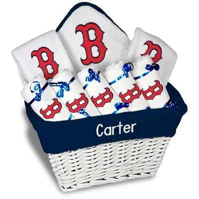 Boston Red Sox Newborn & Infant Personalized Large Gift Basket - White