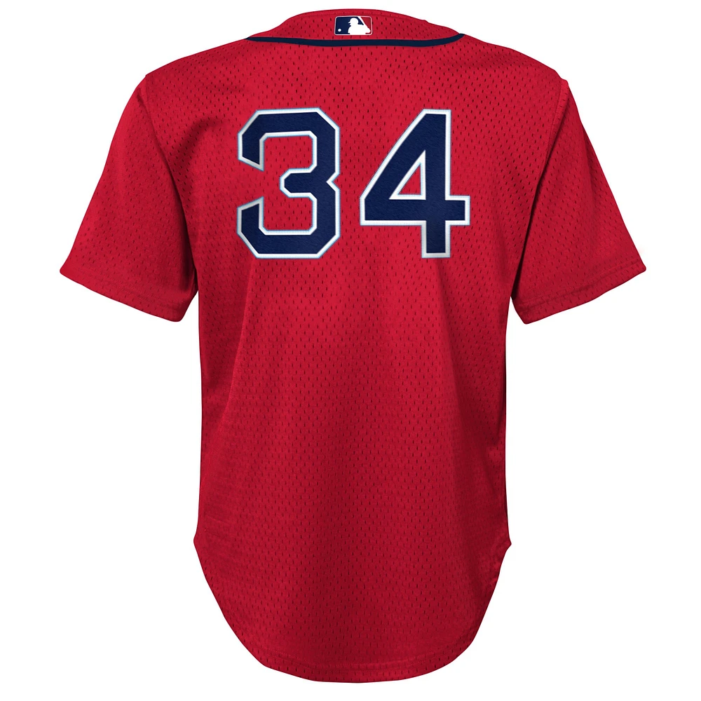 Mitchell & Ness David Ortiz Red Boston Sox Cooperstown Collection Maillot d'entraînement au bâton en maille