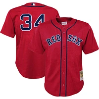 Mitchell & Ness David Ortiz Red Boston Sox Cooperstown Collection Maillot d'entraînement au bâton en maille