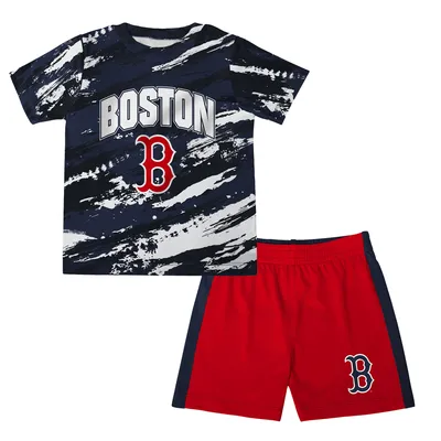 Boston Red Sox Preschool Stealing Homebase 2.0 T-Shirt & Shorts Set - Navy/Red