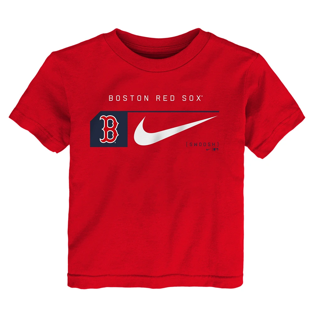 Ensemble t-shirt et short deux pièces Nike rouge/marine Boston Red Sox pour enfants d'âge préscolaire