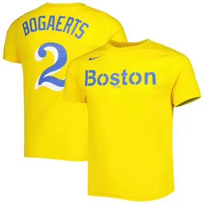Lids Xander Bogaerts Boston Red Sox Nike City Connect Name & Number T-Shirt  - Gold/Light Blue