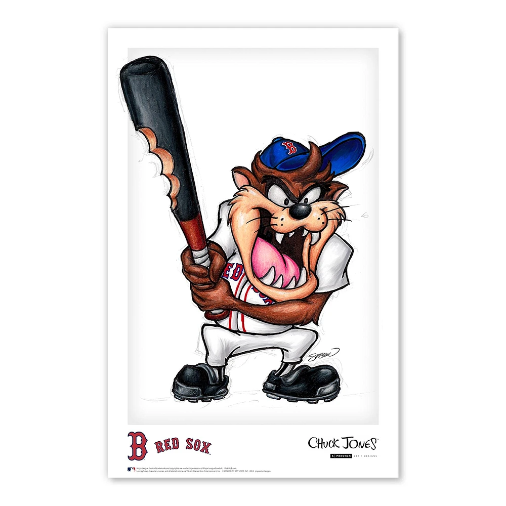 Diable de Tasmanie Boston Red Sox 11"x 17" Looney Tunes affiche imprimée