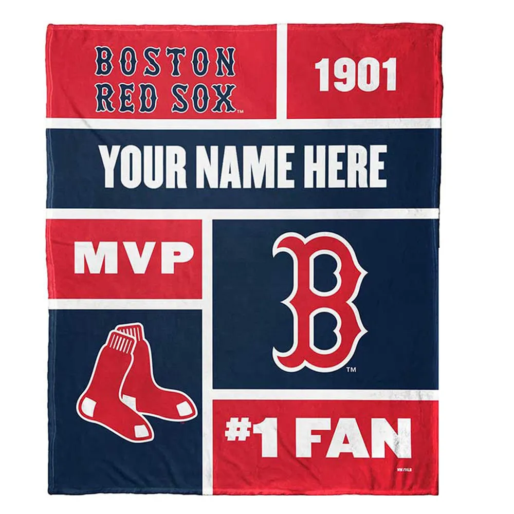 Lids Boston Red Sox The Northwest Group 50'' x 60'' Colorblock Personalized  Sherpa Throw