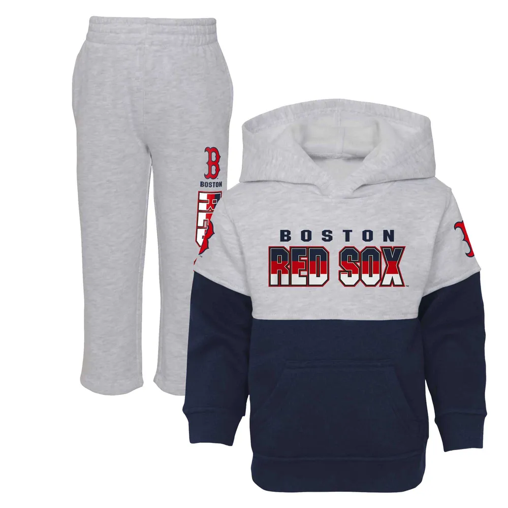 Lids Atlanta Braves Toddler Play-By-Play Pullover Fleece Hoodie & Pants Set  - Navy/Gray