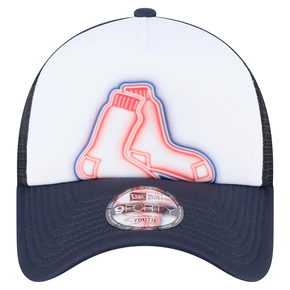 Toddler New Era  White/Navy Boston Red Sox Painted A-Frame 9FORTY Trucker Adjustable Hat