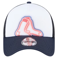 Toddler New Era  White/Navy Boston Red Sox Painted A-Frame 9FORTY Trucker Adjustable Hat