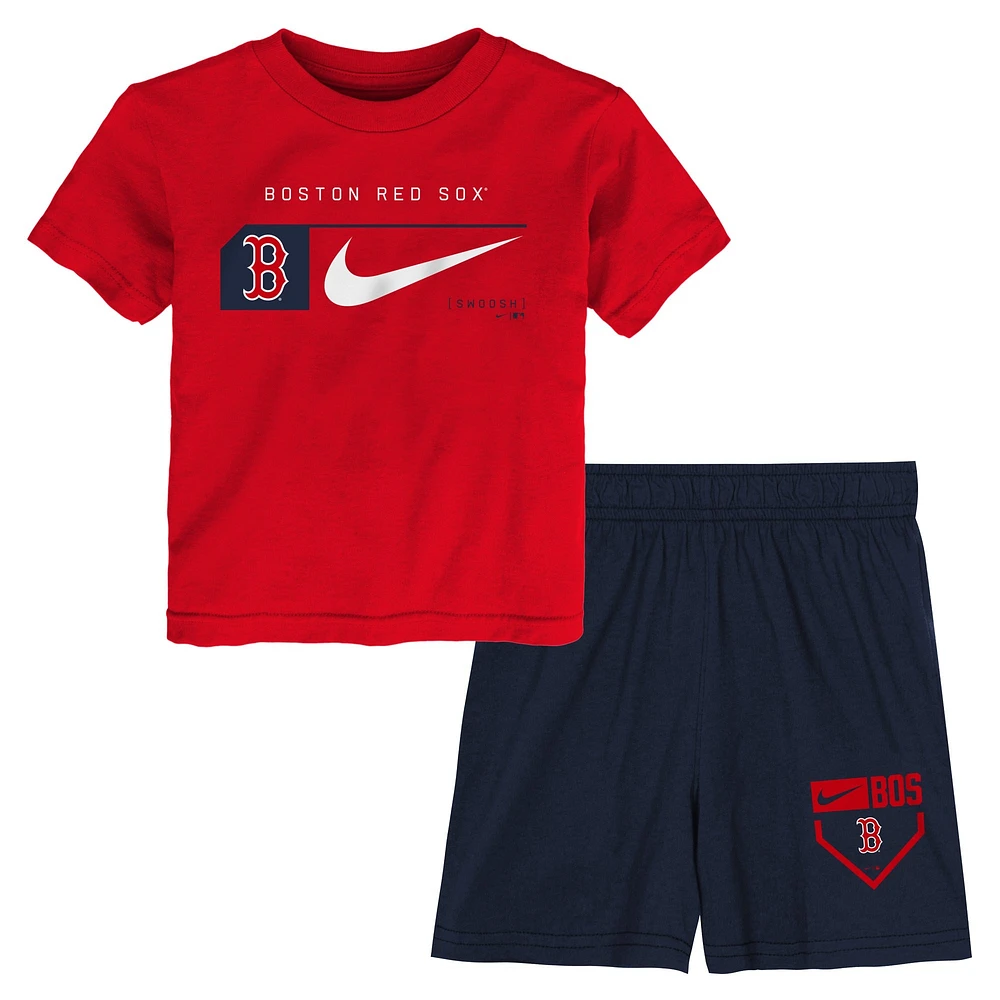 Ensemble t-shirt et short Nike Boston Red Sox Authentic Collection pour tout-petit