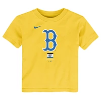 T-shirt Nike doré Boston Red Sox City Connect avec grand logo pour tout-petit