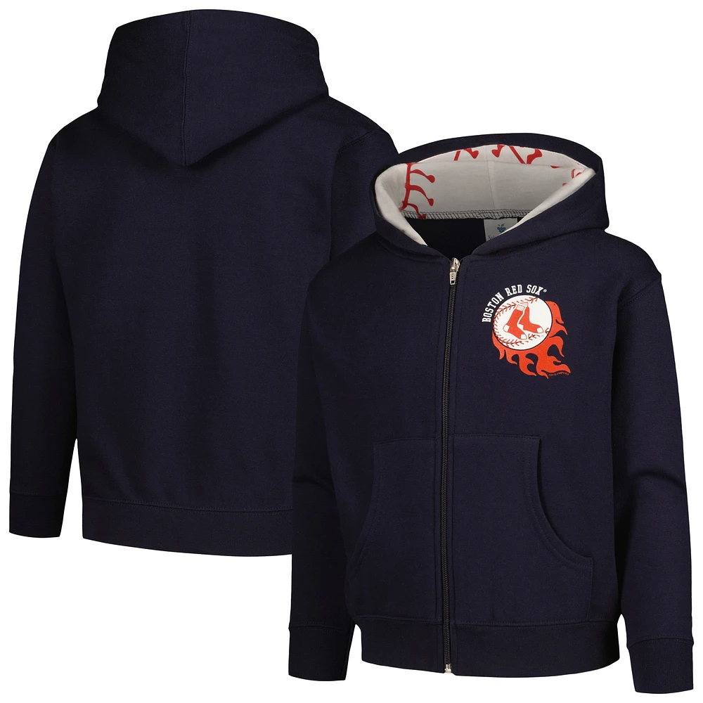 Toddler Soft as a Grape Navy Boston Red Sox Baseball Full-Zip Hoodie Jacket