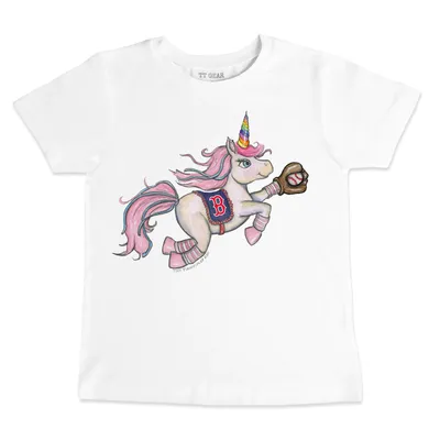 Boston Red Sox Tiny Turnip Toddler Unicorn T-Shirt - White