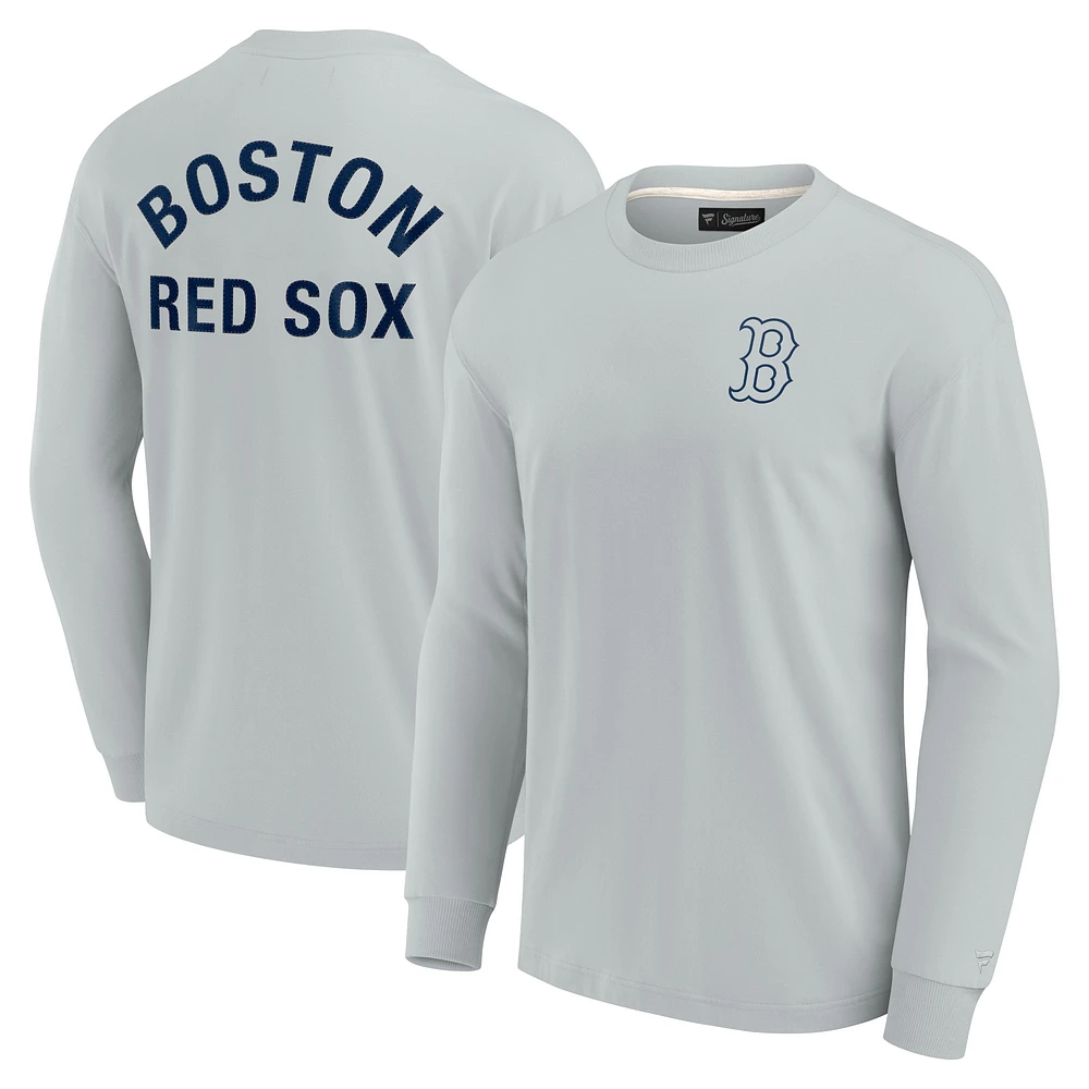 T-shirt unisexe Fanatics gris Boston Red Sox Elements super doux à manches longues