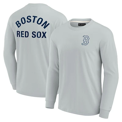 T-shirt unisexe Fanatics gris Boston Red Sox Elements super doux à manches longues