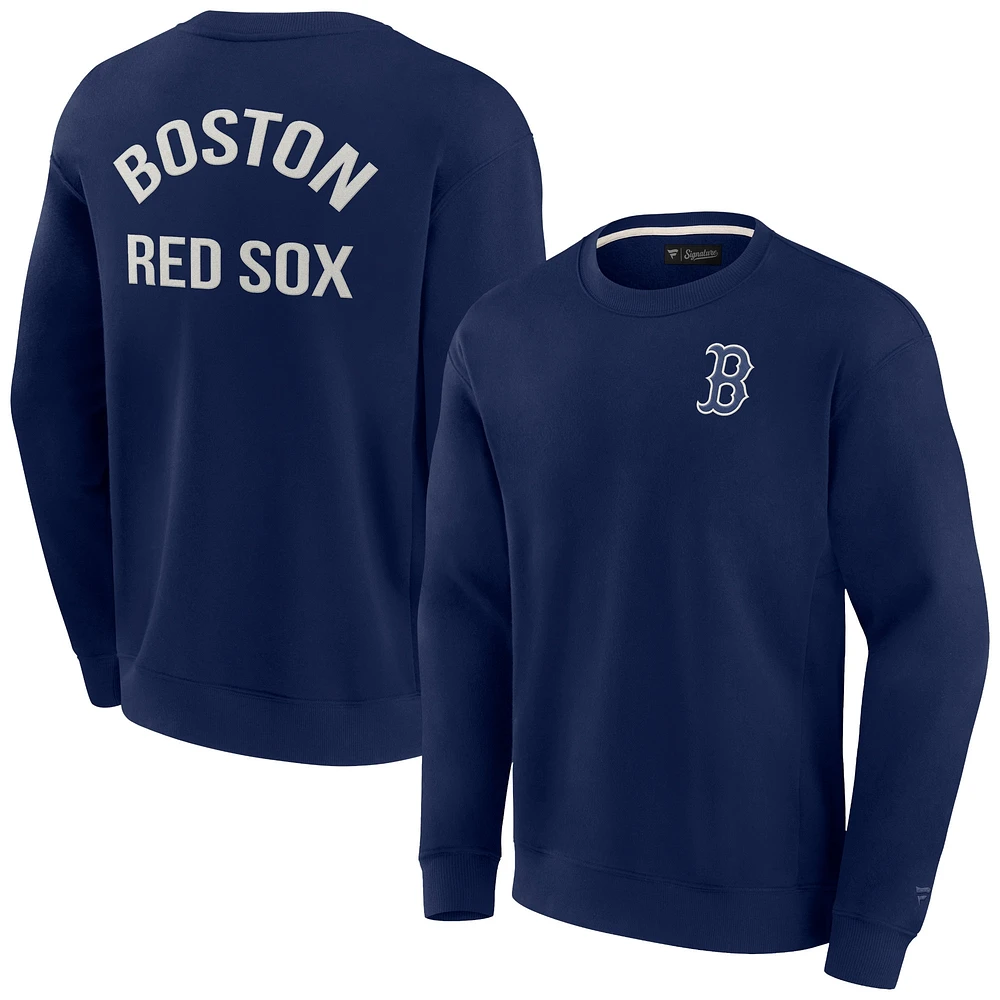 Unisex Fanatics Navy Boston Red Sox Super Soft Pullover Crew Sweatshirt