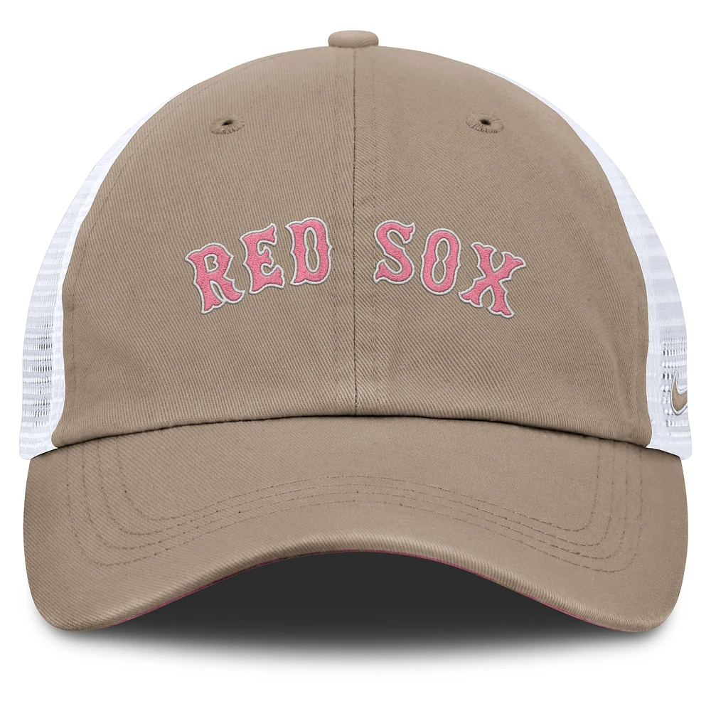 Unisex Nike Khaki/White Boston Red Sox Club Trucker Adjustable Hat