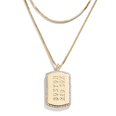 WEAR by Erin Andrews x Baublebar Boston Red Sox Dog Tag Necklace