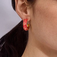 Boucles d'oreilles créoles en émail WEAR By Erin Andrews x BaubleBar des Boston Red Sox