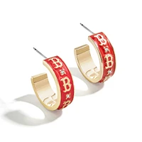 Boucles d'oreilles créoles en émail WEAR By Erin Andrews x BaubleBar des Boston Red Sox