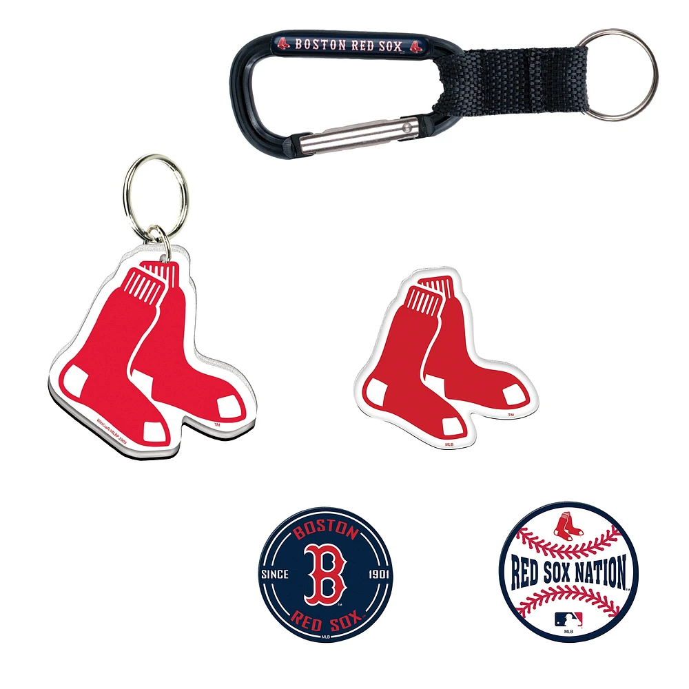 WinCraft Boston Red Sox 5-Pack Key Ring and Fridge Magnet Set