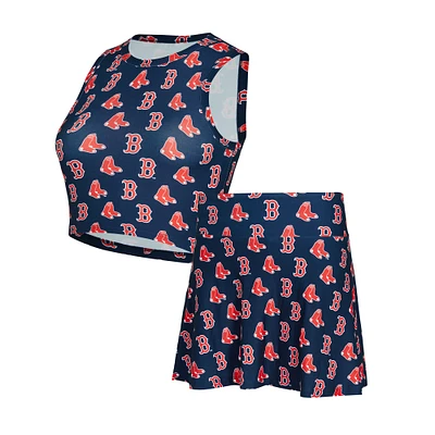 Ensemble débardeur et jupe-short en tricot bleu marine Boston Red Sox pour femme Concepts Sport