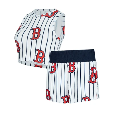 V100072 RedSox 0W24 Reel AOP Pinstripe Custom Record Knit Tank & Short Set BEDLADSLP UHT #1