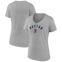 Women's Fanatics  Gray Boston Red Sox V-Neck T-Shirt