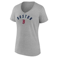 Women's Fanatics  Gray Boston Red Sox V-Neck T-Shirt