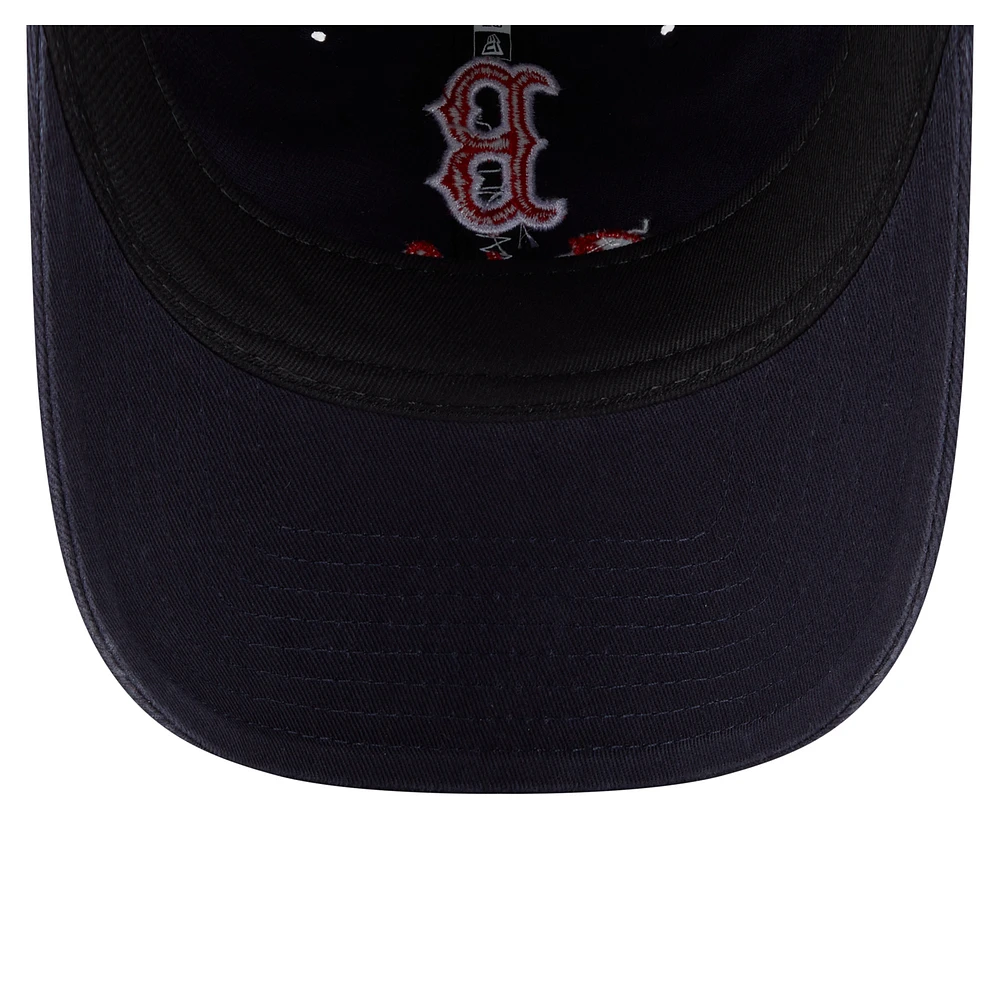 Women's New Era  Navy Boston Red Sox Preppy Team 9TWENTY Adjustable Hat