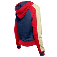 Women's New Era  Navy Boston Red Sox Throwback Cropped Raglan Pullover Hoodie