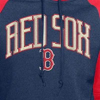 Women's New Era  Navy Boston Red Sox Throwback Cropped Raglan Pullover Hoodie