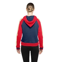 Women's New Era  Navy Boston Red Sox Throwback Cropped Raglan Pullover Hoodie