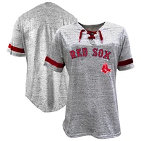 Women's Profile Heather Gray Boston Red Sox Lace-Up Fleck T-Shirt