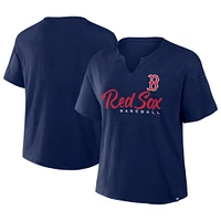 Women's Profile  Navy Boston Red Sox Plus Wordmark Notch Neck T-Shirt