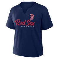 Women's Profile  Navy Boston Red Sox Plus Wordmark Notch Neck T-Shirt