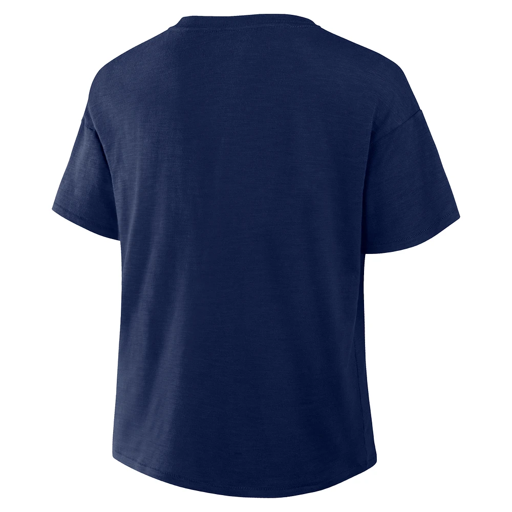 Women's Profile  Navy Boston Red Sox Plus Wordmark Notch Neck T-Shirt