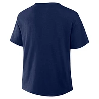 Women's Profile  Navy Boston Red Sox Plus Wordmark Notch Neck T-Shirt