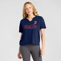 Women's Profile  Navy Boston Red Sox Plus Wordmark Notch Neck T-Shirt